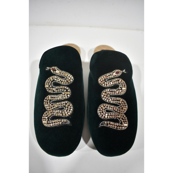 Gucci Lawrence Princetown Green Crystal Snake Slide Loafer Mule Slipper Flats 36 - Picture 8 of 12